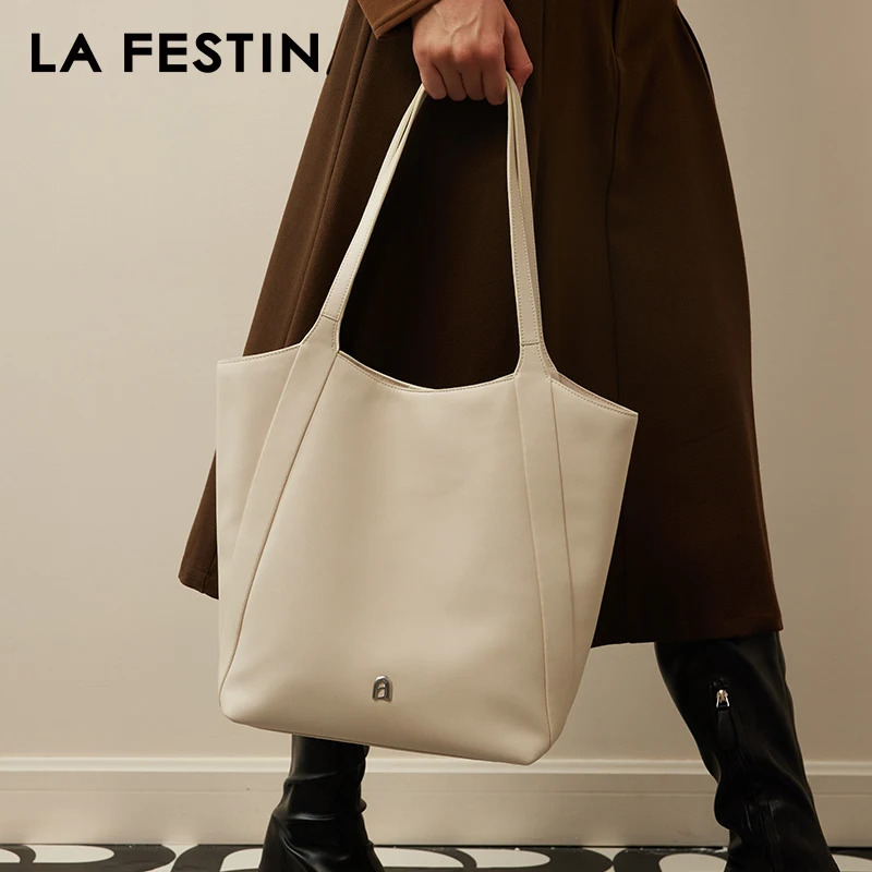 LA FESTIN Original Tote Bag Woman 2023 New Large Capacity Shoulder Bag Leather Handbag Ladies Shopping Bag A-line Door Series