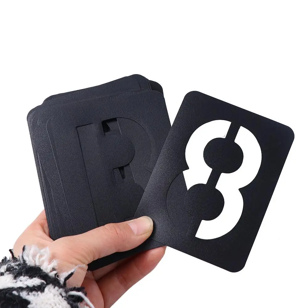 مجموعة استنسل الحروف المجوفة منقوشة للرسم، قالب رسم بخاخ، رموز رقم الحروف، قوالب نسخ استنسل