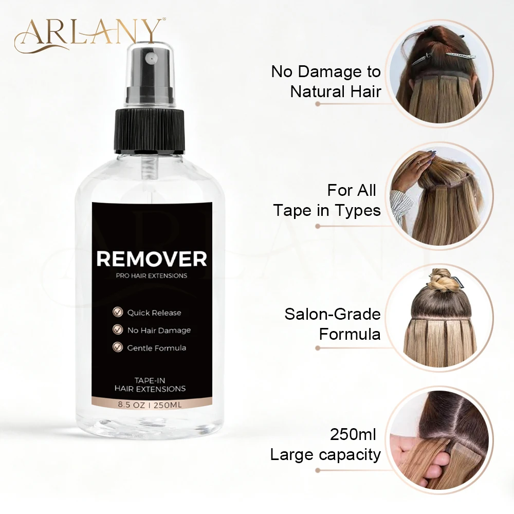 ARLANY Tape In Extension Remover Spray 250ML Fastest Tape In Remover Lace Wig Glue Remover Hair Extensions Release
