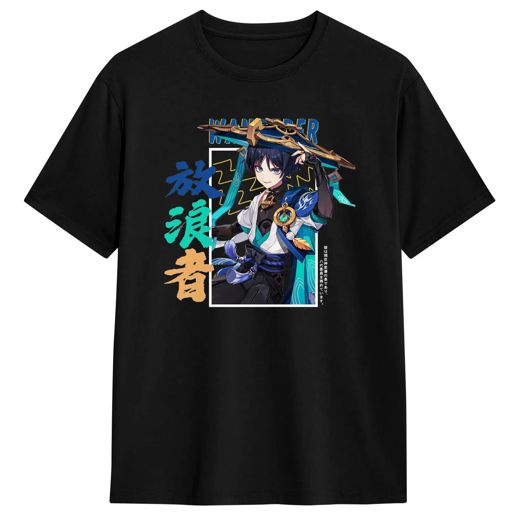 Wanderer Scaramouche T Shirts 100% Cotton Awesome T-Shirts Crewneck Genshin Impact Tees Short Sleeve Tops 4XL 5XL 6XL
