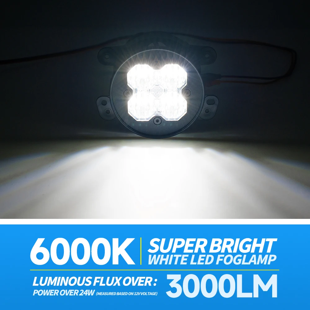 LED 4×4 driving Lights Super Bright Round Offroad Driving Pods for Jeep Grand Cherokee Wrangler Dodge Charger Fiat Freemont