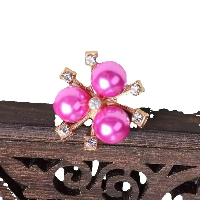 10PCS The new version of alloy DIY jewellery accessories three pearls flower heart bridal fan wrist ornaments corsage wholesale