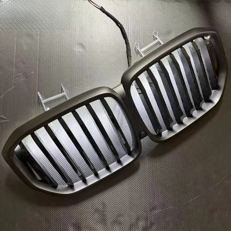 LED luminous Racing Grills for  X5 X6 X7 G05 G06 G07 X5M F95 X6M F96 2019-2025 Matte Black Front Grille Replacement