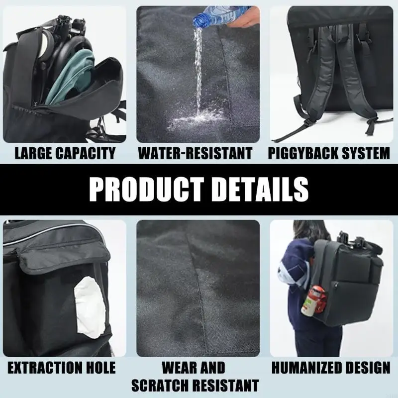 N1HB Oxford Fabric Baby Strollers Protction Case Backpack مع جيب متعدد