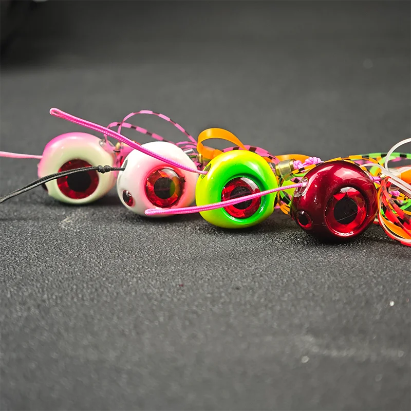 Ackibbik 4 قطعة 40 جرام طعوم القفز للمياه المالحة مع الرصاص تهزهز رئيس تاي المطاط تنورة قارب الصيد الطعوم #4