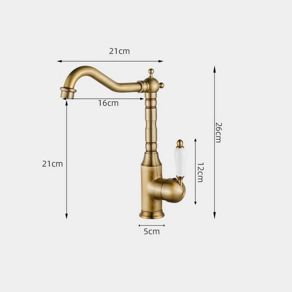 For Daily Kitchen Tasks Antique Brass Faucet Swivel Spout Faucet Multi-functional Kitchen Faucet Single Handle Faucet