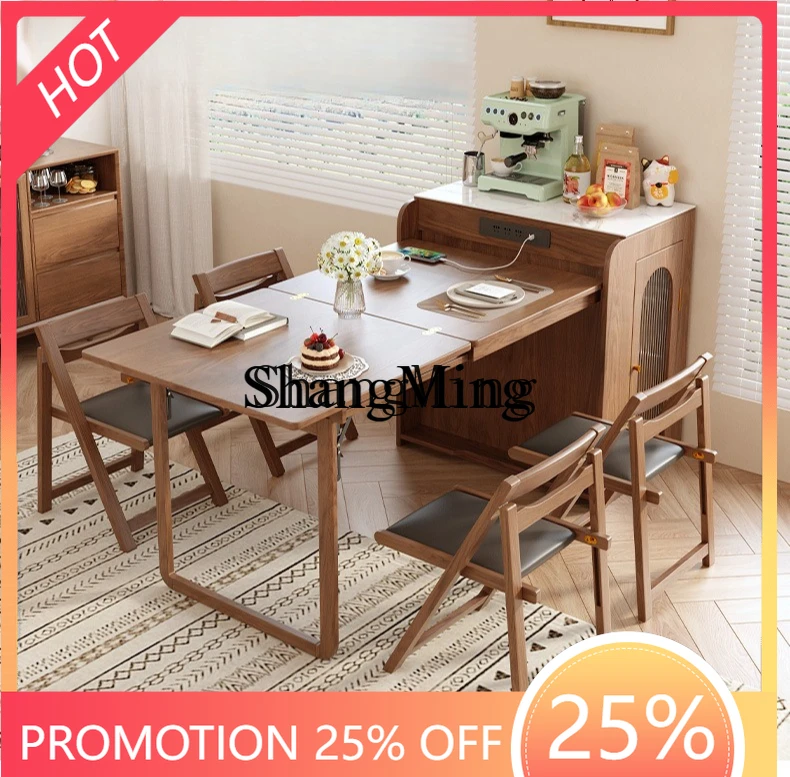 

CL dining table island table integrated household retractable dining table multi-functional folding storage bar