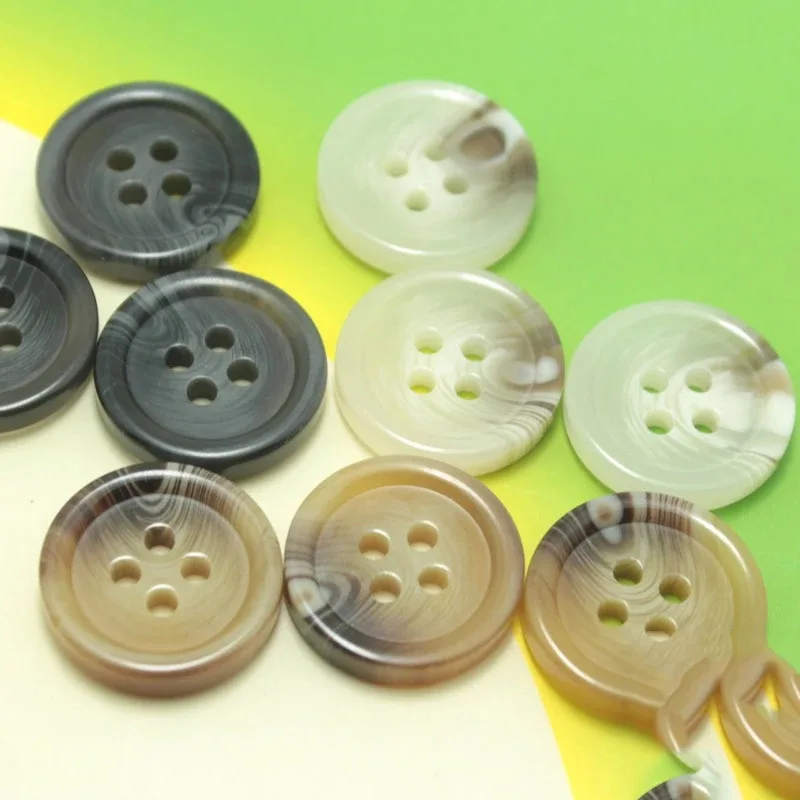 10PCS 11.5-30MM Resin 4 Holes Buttons Sewing Accessories Size Complete for Clothing Decorative Plastic Buttons Handmade DIY