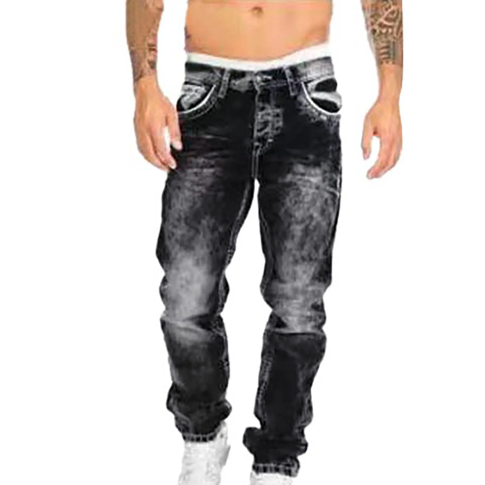 New Men's Stretch Skinny Jeans Fashion Classic Premium Loose Straight Pants Business Casual Brand Men Trousers