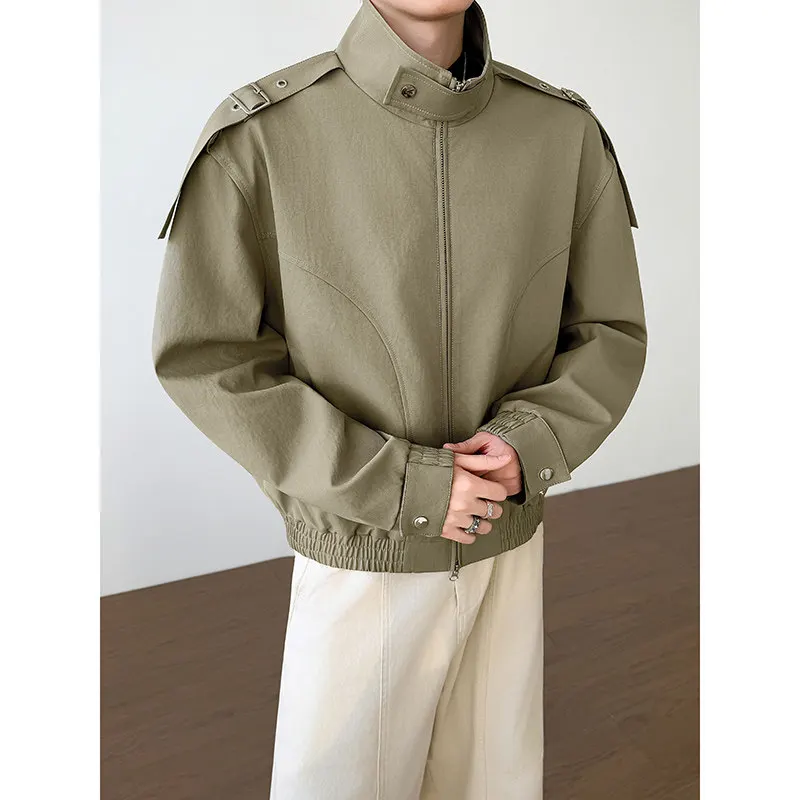 Trendy Spring Simple Loose Men's Jacket Stand Up Collar Casual Jackets Social Street Wear Windbreaker Coat Harajuku Hip-hop Tops
