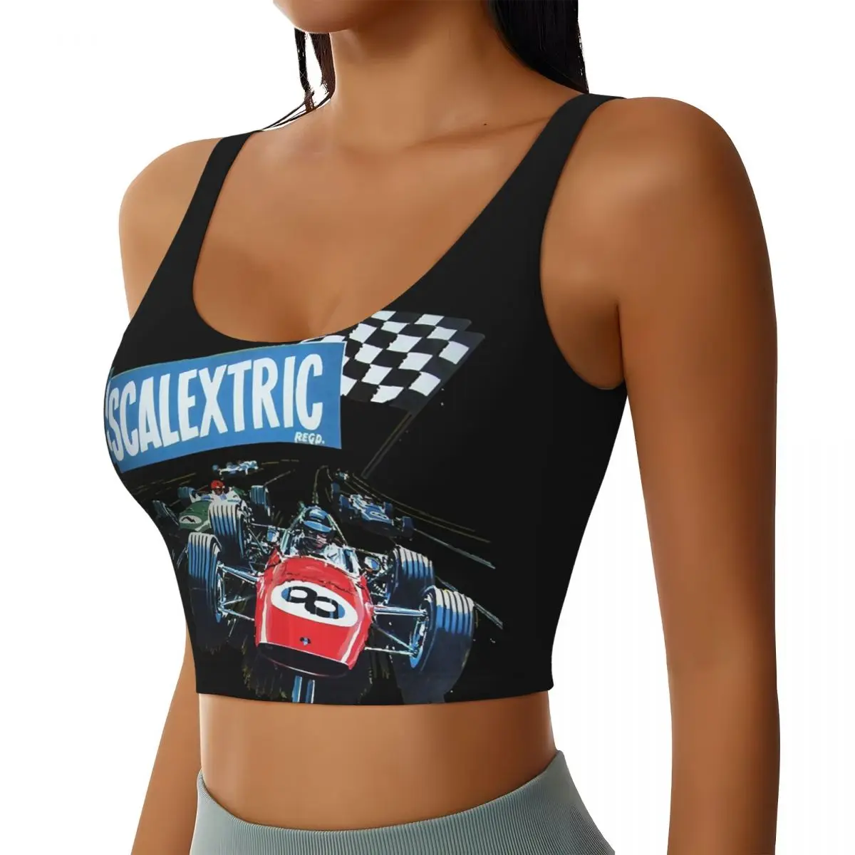 Sujetadores deportivos clásicos Scalextric personalizados para mujer, chaleco de alto impacto, camiseta sin mangas corta para entrenamiento de gimnasio y Yoga