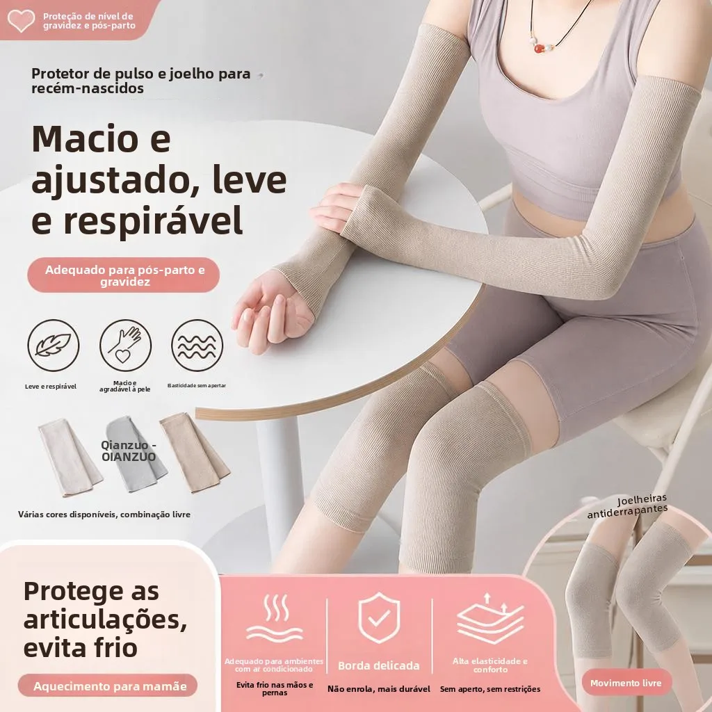 マタニティ産後手首と膝のサポート用サポーター-薄型-夏用-エアコン付きの部屋用-男女兼用-コットン製-保温保護-ホームオフィス用