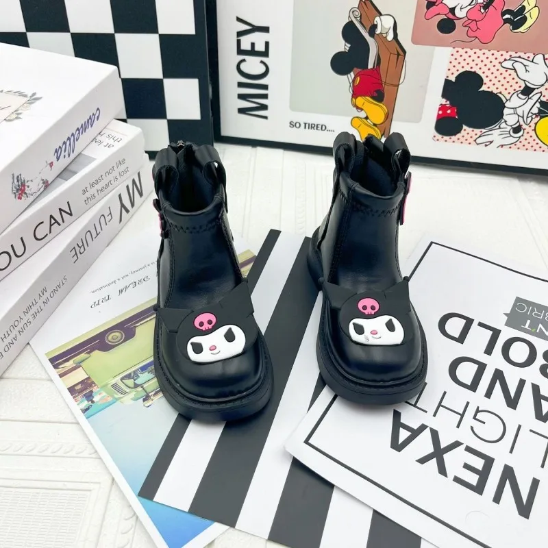 

Fashion Kawaii Sanrio Anime Fashion Shoes Cute Cartoon Ins Cool Pendant Boots Children Princess Ankle Boots Gifts for Kids