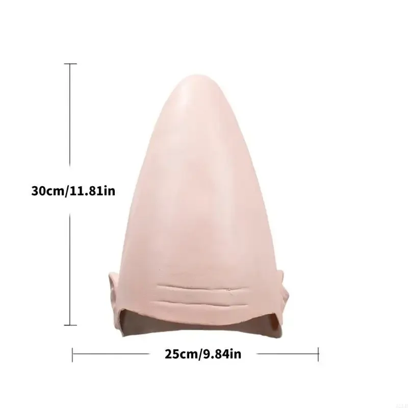 غطاء رأس من اللاتكس الغريبة للعب الأدوار أزياء حفلات الهالوين التنكرية لحفلات الهالوين غطاء رأس مخروطي 15UB #6