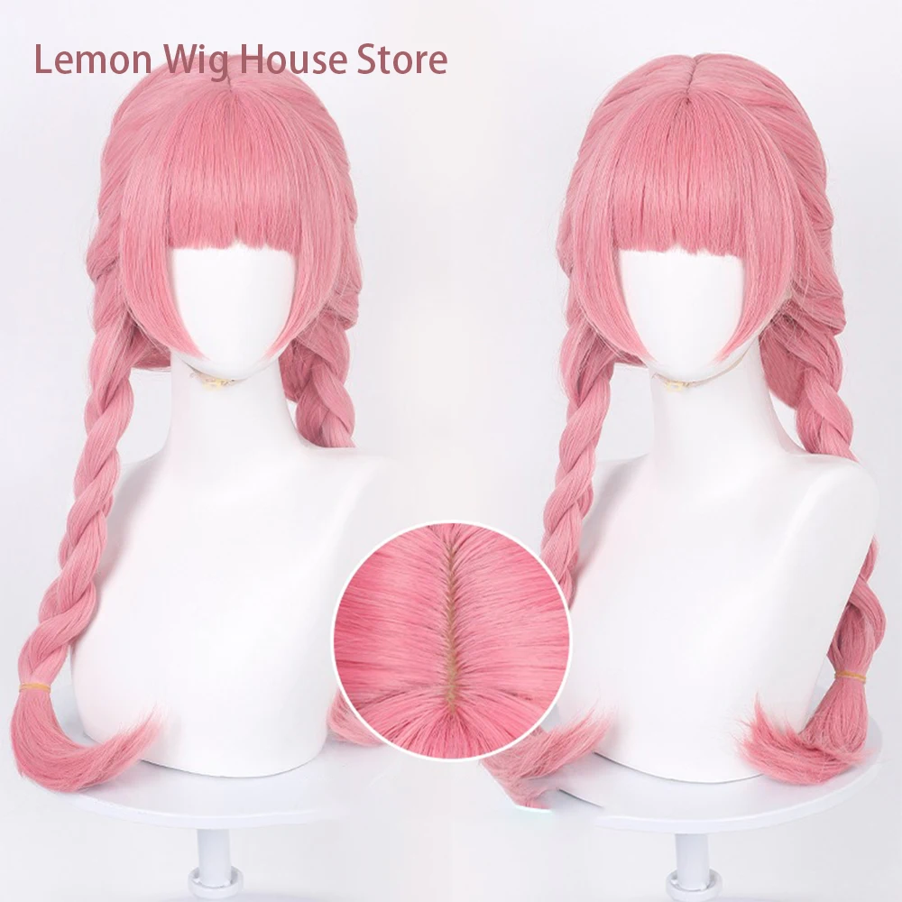 Anime Suzuki Miyu Cosplay Wig 70cm Long Braided Pink Wig Heat Resistant Synthetic Wigs for Halloween Party Costume Anime Wig