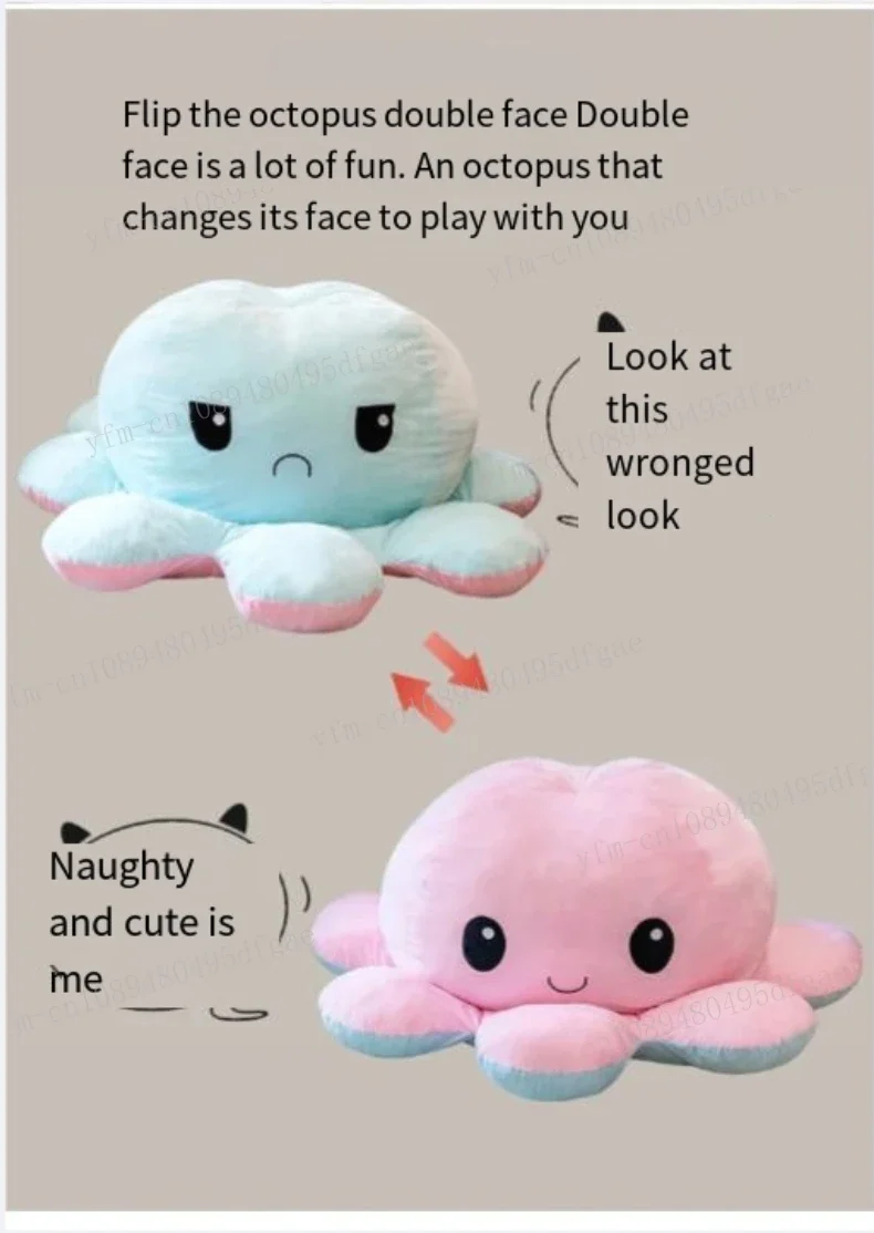 

Octopus Doll Big Double Flipped Face Changing Doll