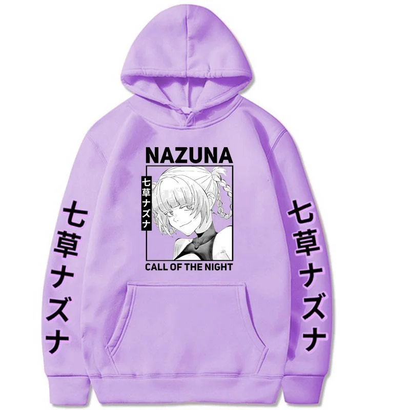 Anime Nazuna Nanakusa Printed Hoodie Women's Harajuku Hip Hop Y2k Hooded Pullover Long Sleeves Fleece Casual Loose Hoodies