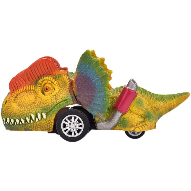 สมจริงมินิไดโนเสาร์ T-Rex ดึงกลับรถแข่งยางสนุกของเล่นเด็กที่มีสีสัน Dino-Temed Cars รถแข่ง Cool Stuff