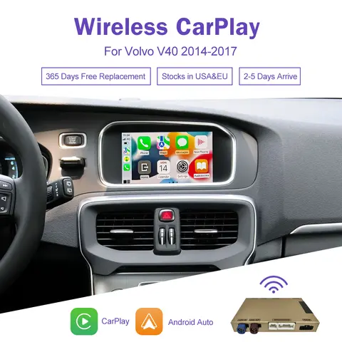 Android Auto Wireless CarPlay for Volvo V40 7" 2014-2019 Mirror Link Full Display Screen Multimedia Navigation Car Play