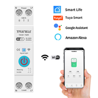 63A TUYA WIFI Smart Switch 1P Circuit Breaker Energy Meter KWh Power Metering Timer Relay MCB Remote Control Switch Smart Life