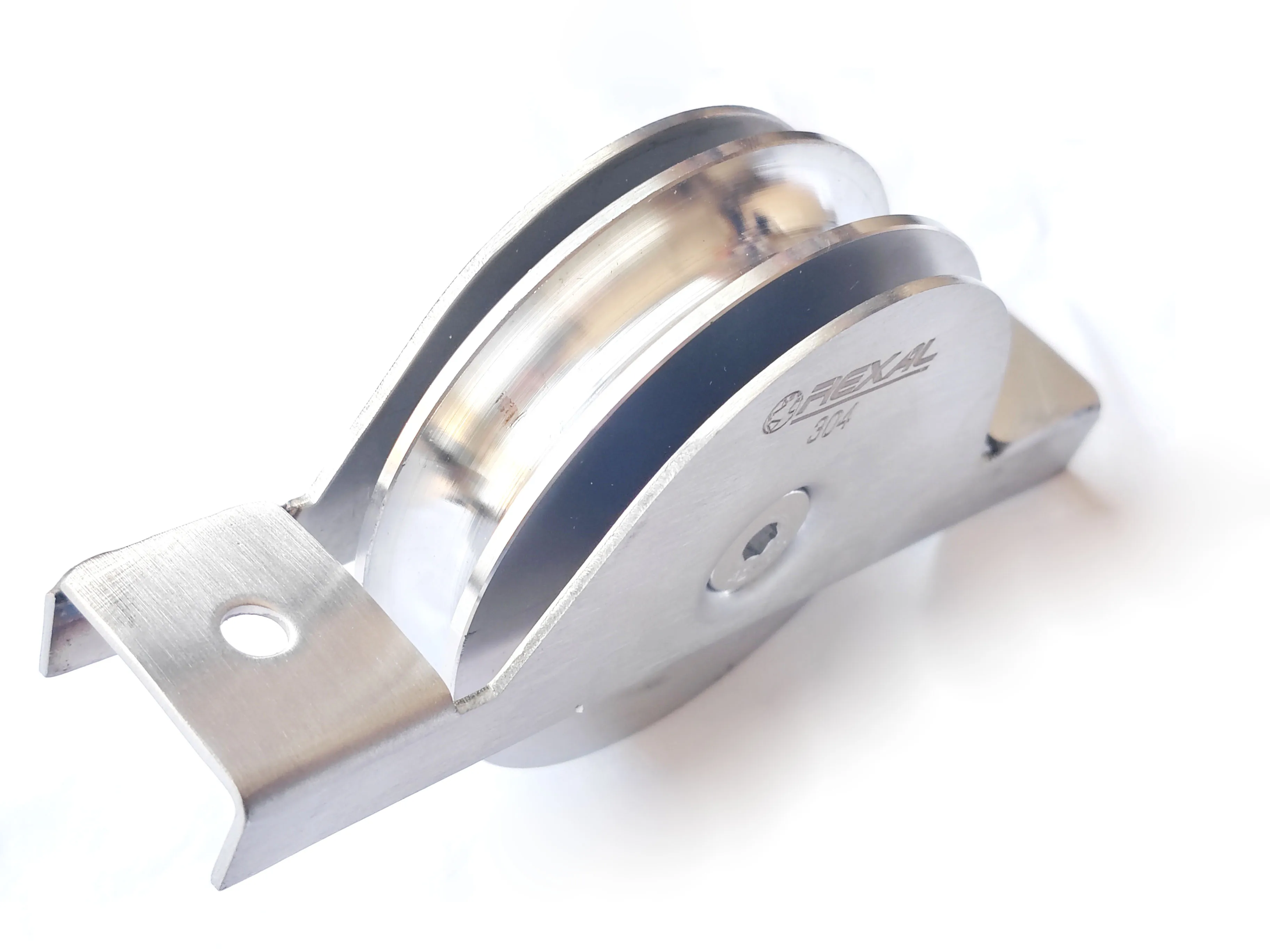 Stainless Steel 304 Invisible Rail Slide Door Bearing Wheel U-Channel Pulley Silent V-Type Steel Fixed Pulley