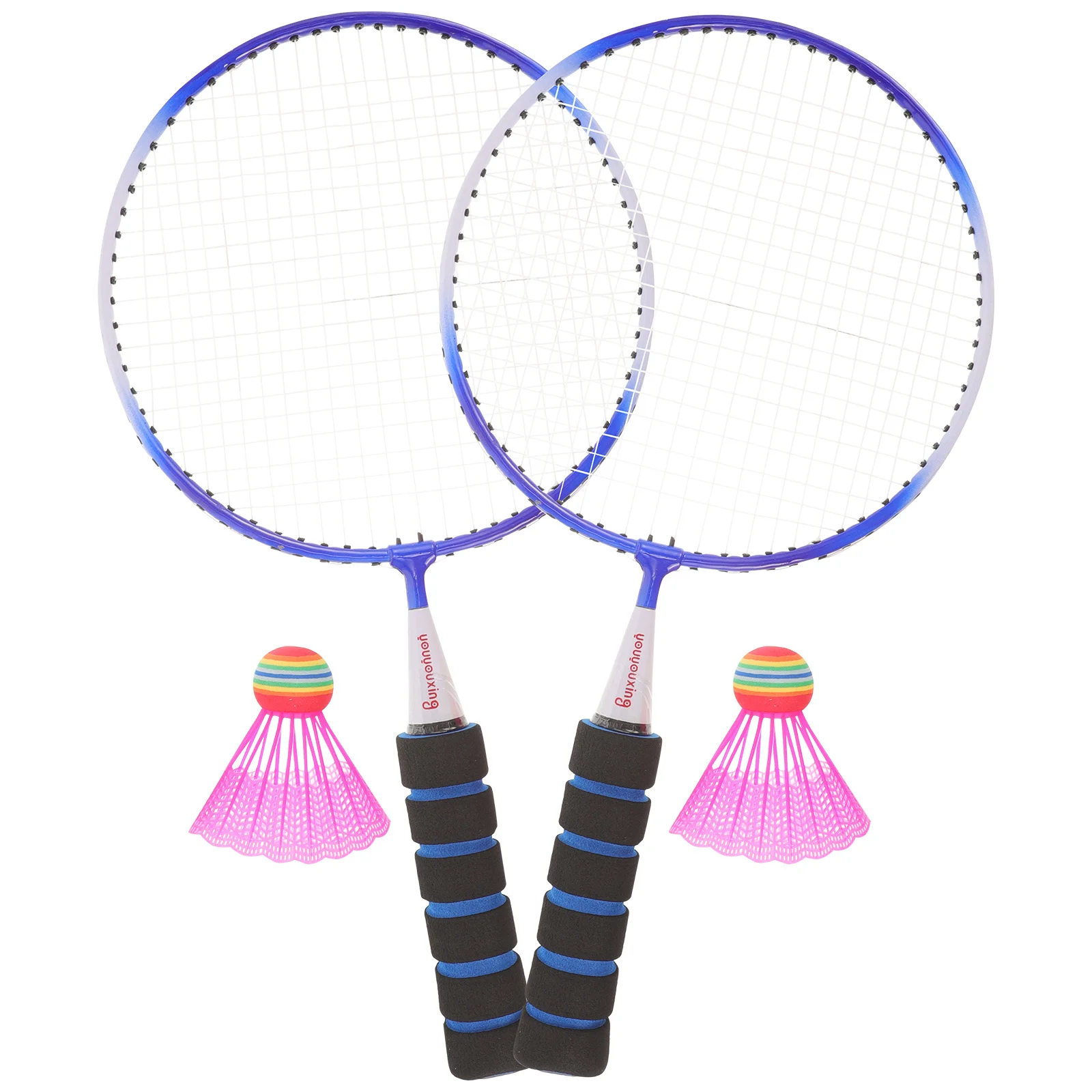 

1Set Children's Badminton Racket Portable Light Fun Playing Equipment with 2 Balls for Outdoor Sports Activity Blue