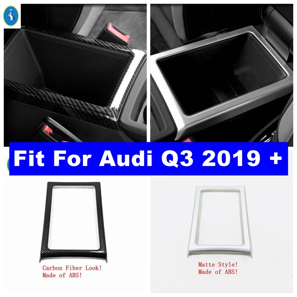 

Auto Front Center Container Storage Multifunction Box Frame Cover Trim For Audi Q3 2019 - 2024 Matte / Carbon Fiber Accessories