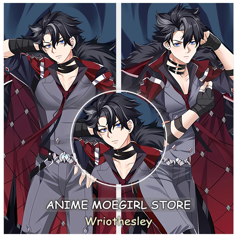 Genshin Wriothesley Throw Cushion Cover Double-Sided Printed Otaku Dakimakura Pillow Covers for Bed Decoration Drop Shipping