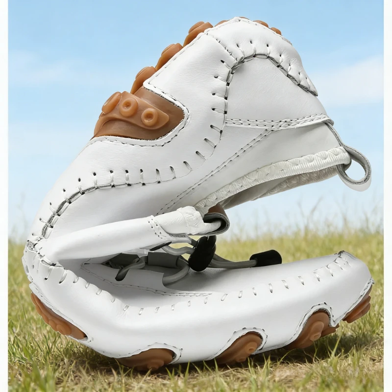 

Мужские лоферы большого размера, белая кожаная повседневная обувь, модная мужская обувь с дышащей мягкой подошвой для вождения, легкие мужские мокасины на плоской подошве