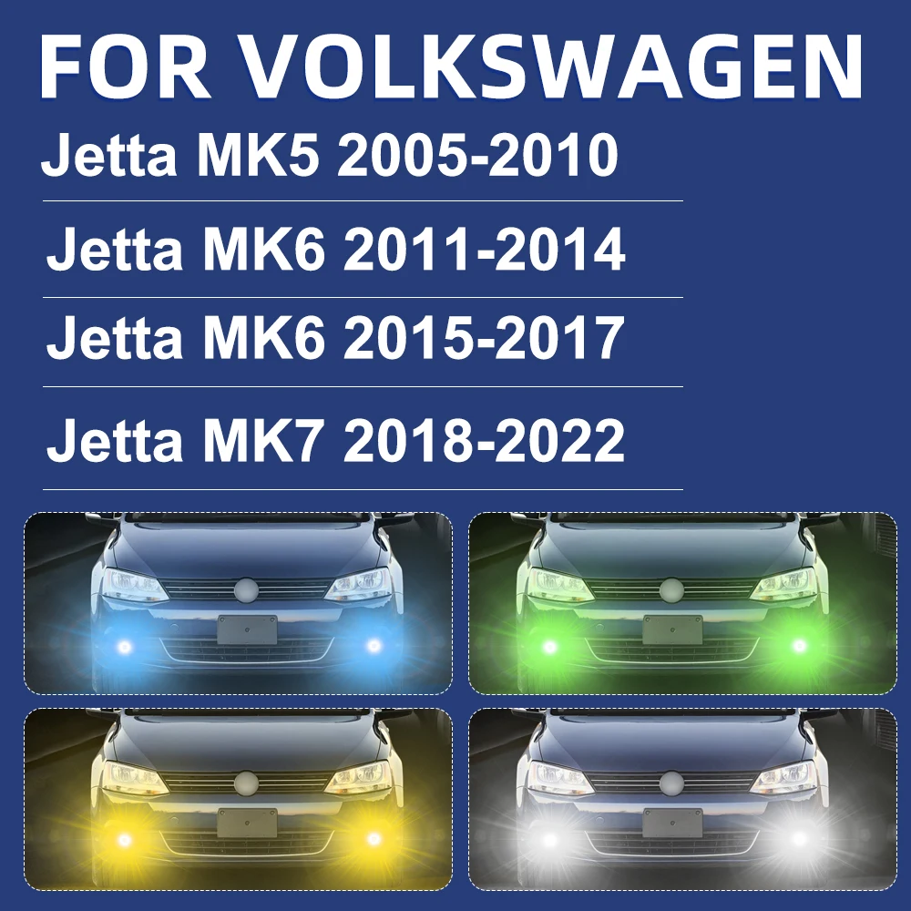 For Volkswagen VW Jetta MK5 MK6 MK7 Fog Lights LED Jetta 5 6 7 Front Fog Light 2005-2022 2010 2011 2012 2013 2014 2015 2016 2017