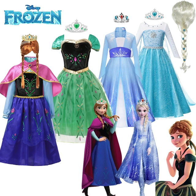 Disney vestido de princesa para ninas disfraz de Anna para ninos Reina de la nieve Frozen ropa de fiesta de cumpleanos y Carnaval 2024