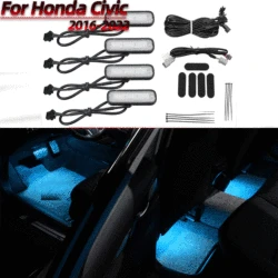 For Honda Civic 10th 2016-2020 Auto Interior Atmosphere Light Remote Control Colorful Foot Lamp Decoration Lamp Car Accessories