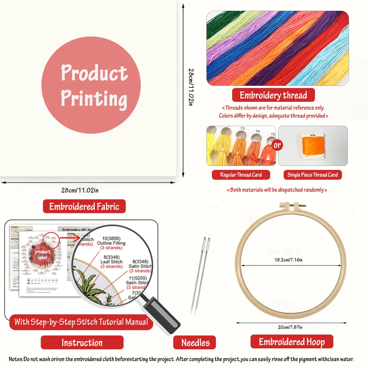 1 Stück DIY Stickerei-Material-Set für Anfänger, Stickerei-Starter-Kit, Kreuzstich-Kunst als Geschenk, Näh- und Bastelzubehör – Detail 3