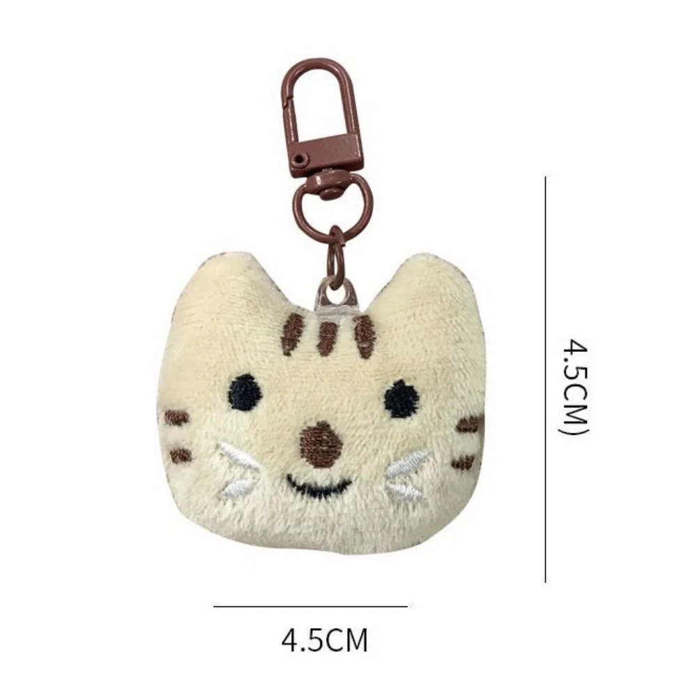 Kawaii Little Cat and Fish Plush Toy Keychain Cute Creative School Bag Hanger Keychain Friend Couple Gift Keyring