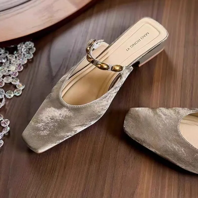 باوتو نصف النعال المرأة الربيع/الخريف جديد الفم الضحلة مضخات النساء الارتفاع الداخلي زيادة حجم كبير