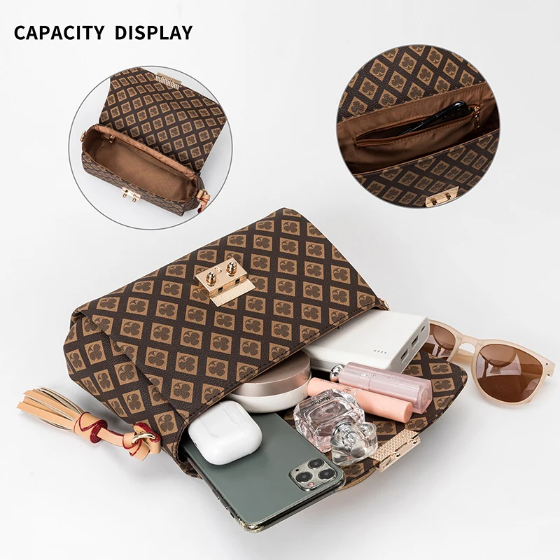 Shoulder Bags For Women 2023 New Luxury With Crossbody Strap And Top Handle Plaid Fashion Vintage Messenger Female Hot Handbags