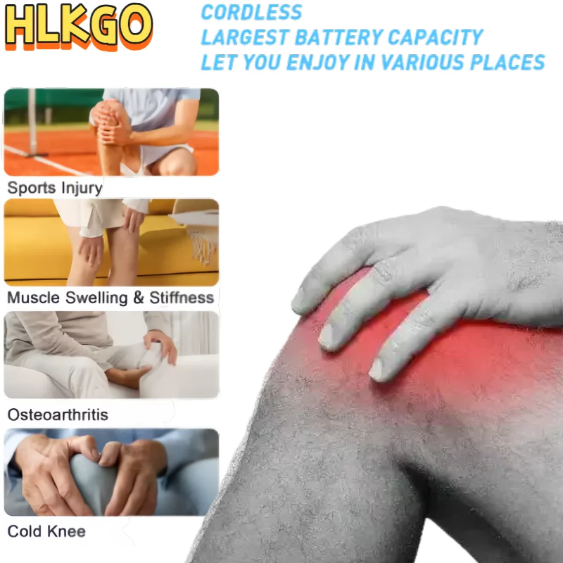 

Массажер для облегчения боли в коленях Лазерное нагревательное устройство - Беспроводная терапия от остеоартрита, лечения артрита локтей и боли в суставах ног