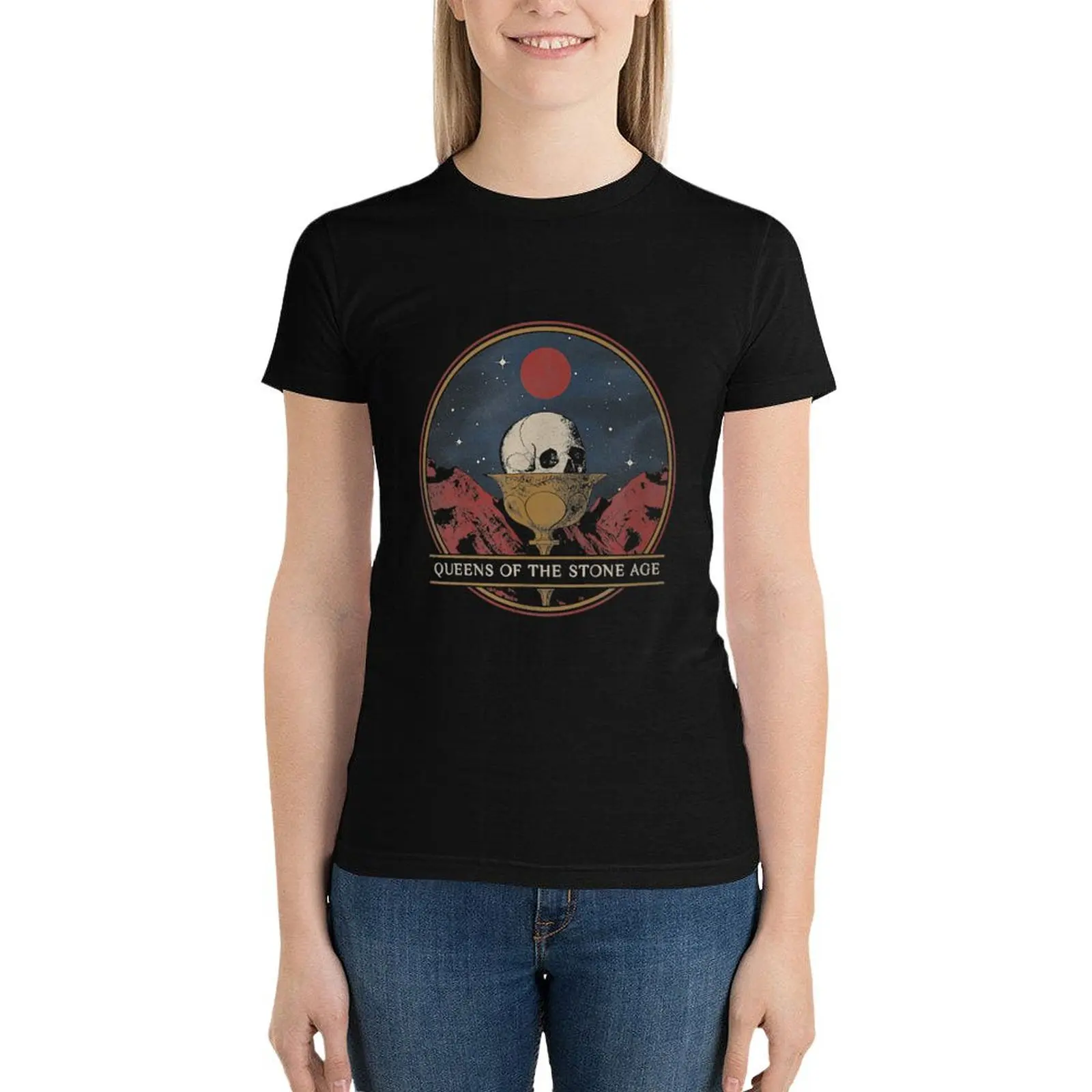 Queens of the Stone Age Skull Kyus Perfect Gift Fan Rock Band T-Shirt hippie clothes summer clothes summer blouses woman 2024