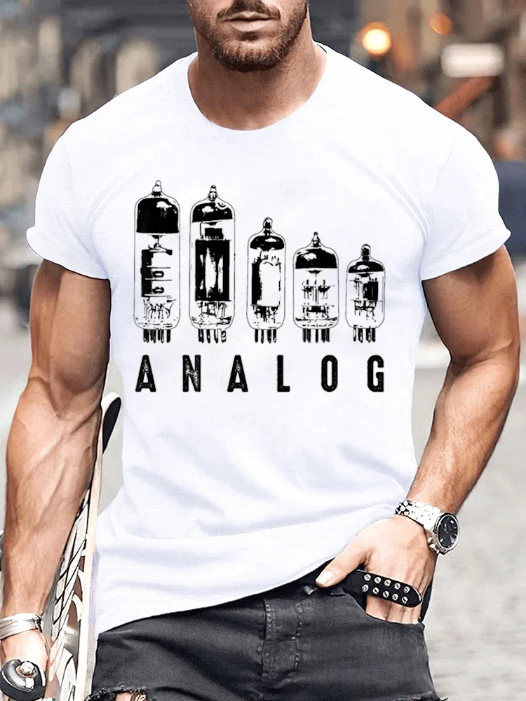 Novelty Analog Vacuum Tubes Funny Electron Valve Lover T Shirts Fashion Streetwear Short Sleeve Birthday Gifts Summer T-shirt