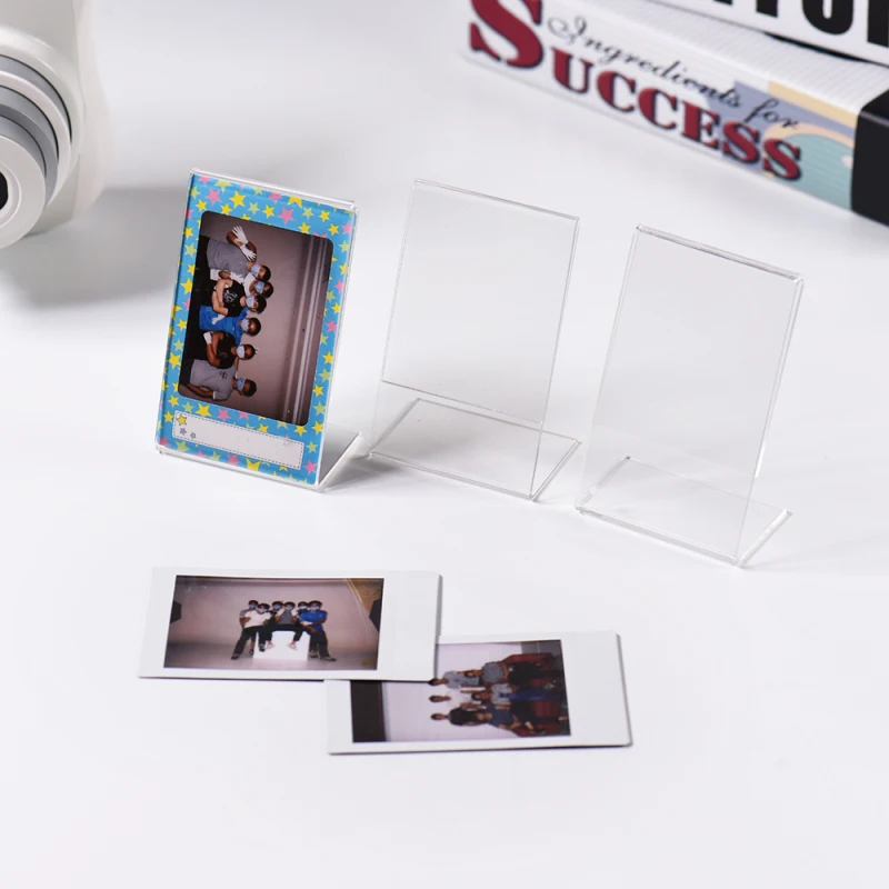 3 pcs 3” L-shape Acrylic Photo Frame Transparent Mini Stand for Fujifilm Instax Mini 8 8+ 70 7s 90 25 26 50s 9 SP-1 SP-2 Film