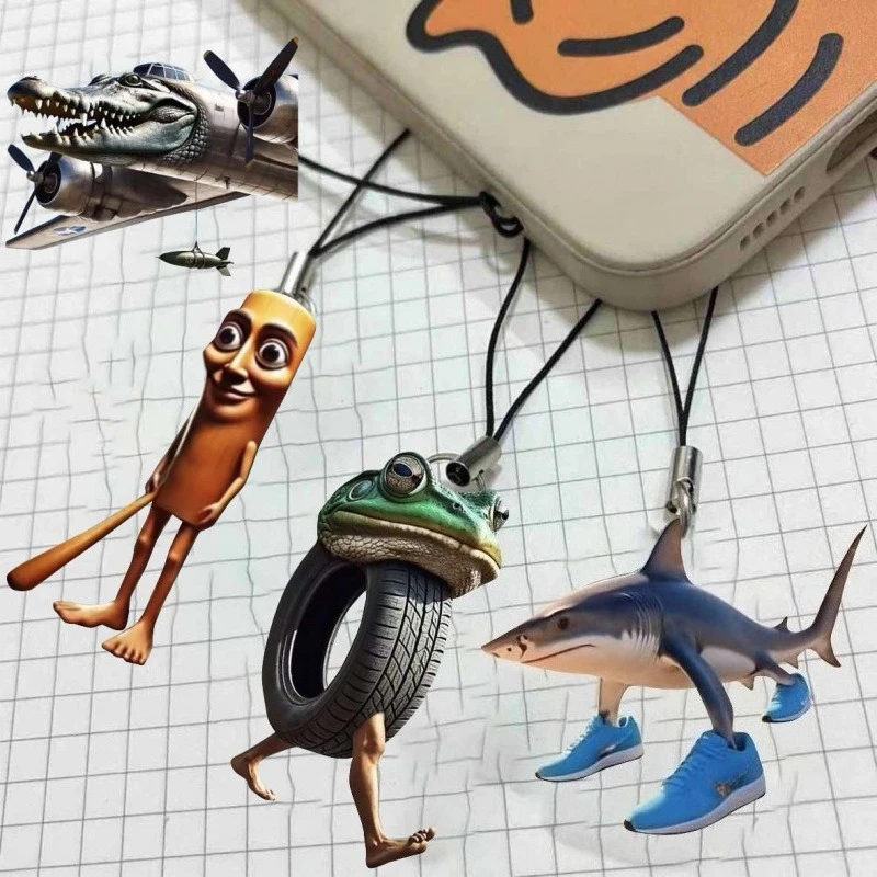 

Итальянская серия Brainrot, украшение для мобильного телефона, мультяшный ремешок для ключей, креативная мода, универсальная простая сумка, изысканный кулон, подарок