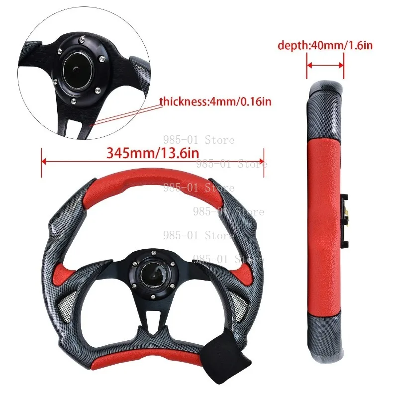 Sport Leather Racing Steering Wheel 350mm Drift Style Custom Wheel for Car Gaming Enthusiasts - view 5