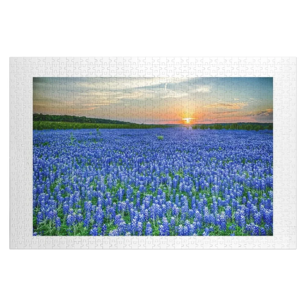 

Texas Bluebonnet Vista Jigsaw Puzzle Custom Jigsaw Animal Wood Name Puzzle