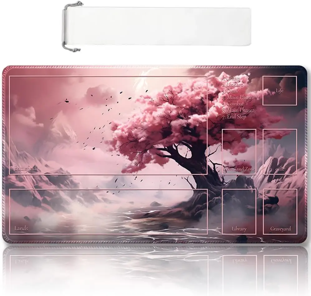 

Premium Stitched MTG Playmat with Zones and Non-Slip Rubber Backing - TCG Play Mat for MTG and Other Card Games - Colorful Desig