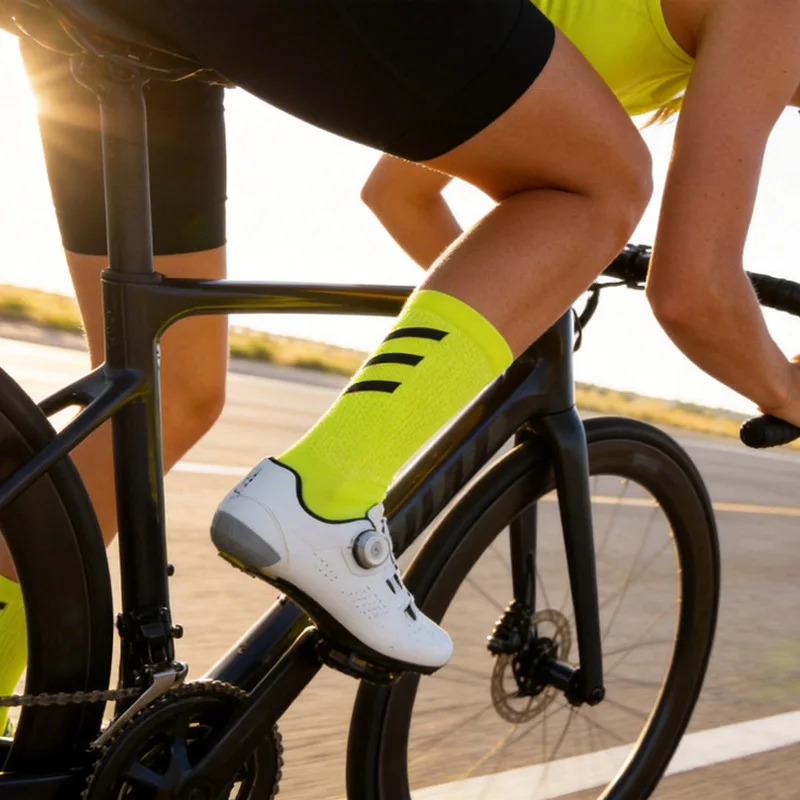 custom cycling socks road bicycle  spring summer sports  mid calf reflective breathable  from haining sock indust