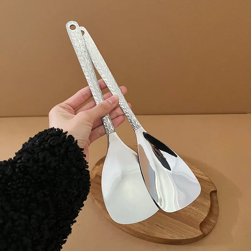 Partage de comida de acero inoxidable 304, cuchara grande para buffet de hotel, cuchara de arroz para el hogar, cuchara común extendida para colador