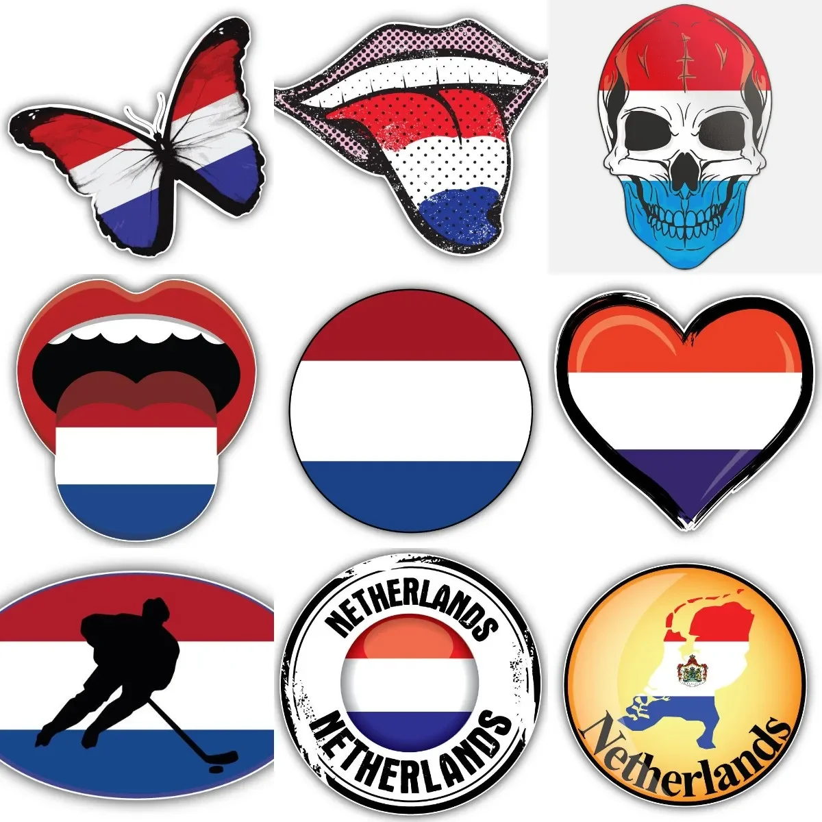 

Creative Netherlands Flag Emblem PVC Waterproof Sticker for Decorate Wall Car Truck Bicycle Helmet Bumper Off-road Decal