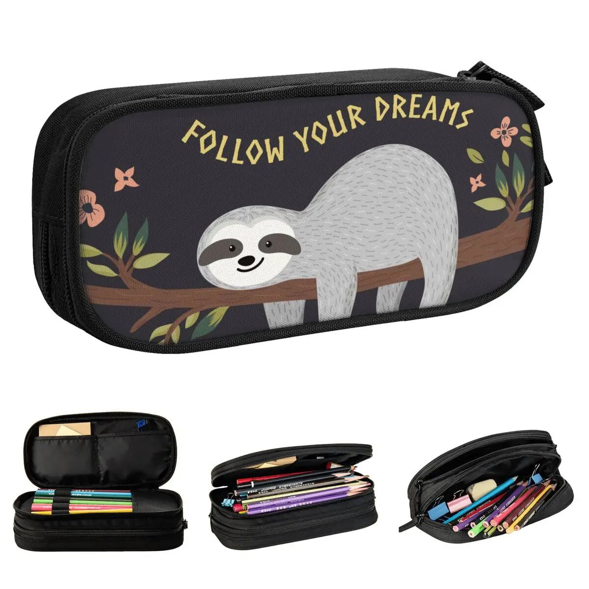 Sloth Pencil Cases Pencilcases Pen for Student Large Storage Bags Office Cosmetic Stationery