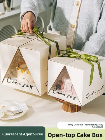 Transparent Birthday Cake Packaging Box Handheld Mousse