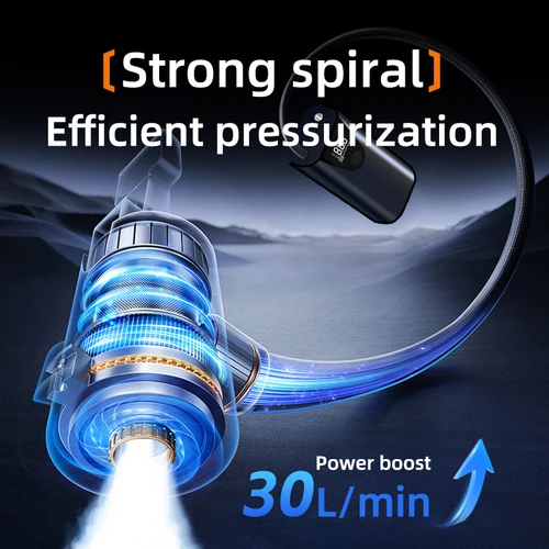 Imagen 2 del producto Compresor de aire portátil digital: para neumáticos de automóviles, bicicletas y globos. Características de luz LED y alimentación de 12 V CC